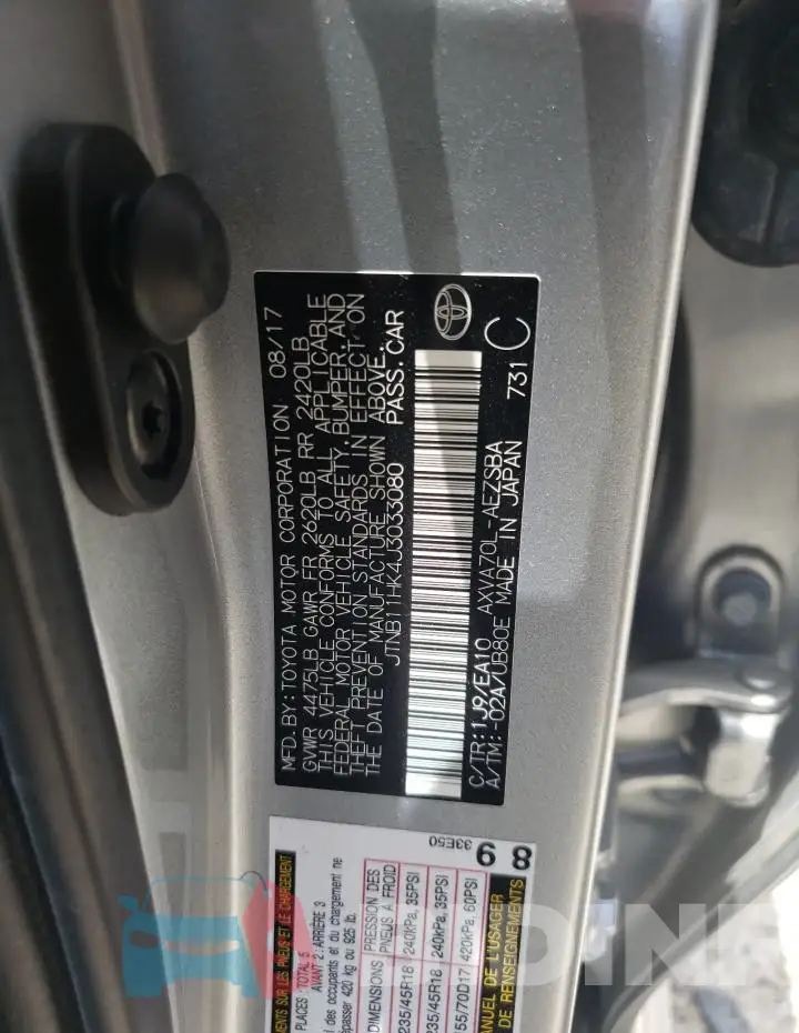 JTNB11HK4J3033080 Photo# 12
