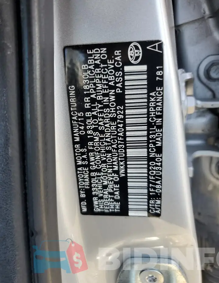 VNKKTUD37FA047922 Photo# 12