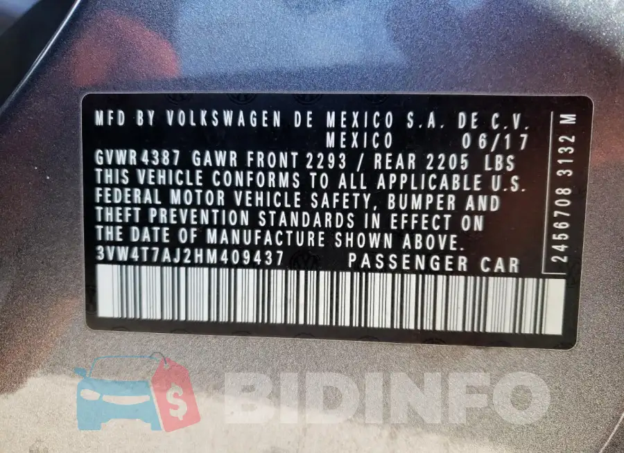 3VW4T7AJ2HM409437 Photo# 13