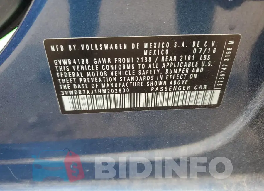 3VWDB7AJ1HM202900 Photo# 12