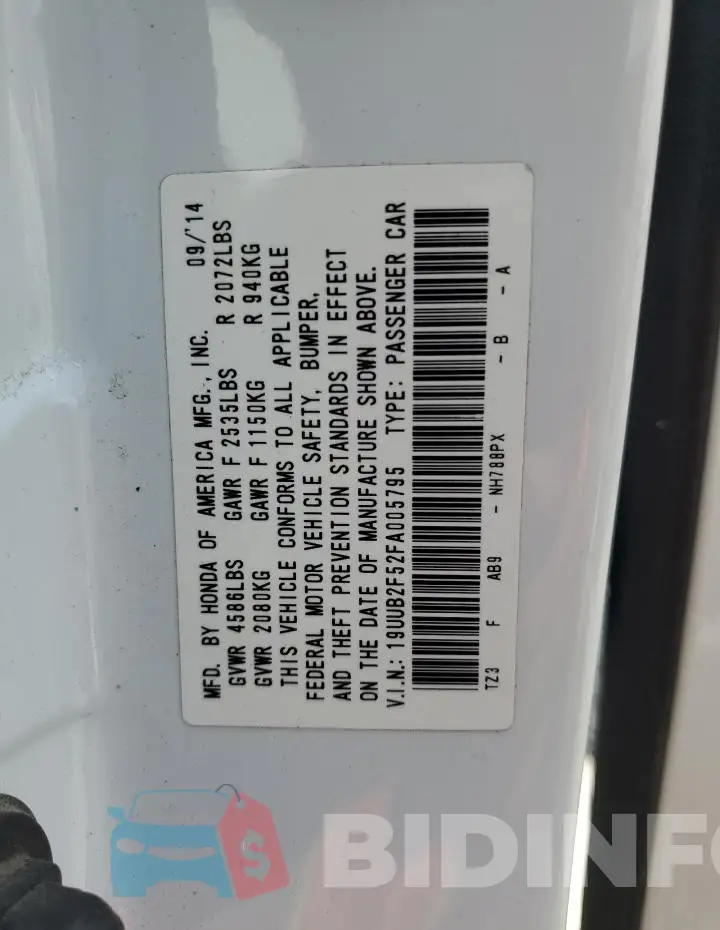 19UUB2F52FA005795 Photo# 13