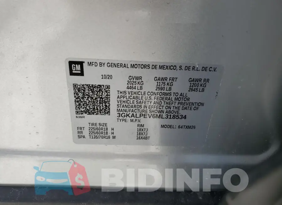 3GKALPEV6ML318534 Photo# 14