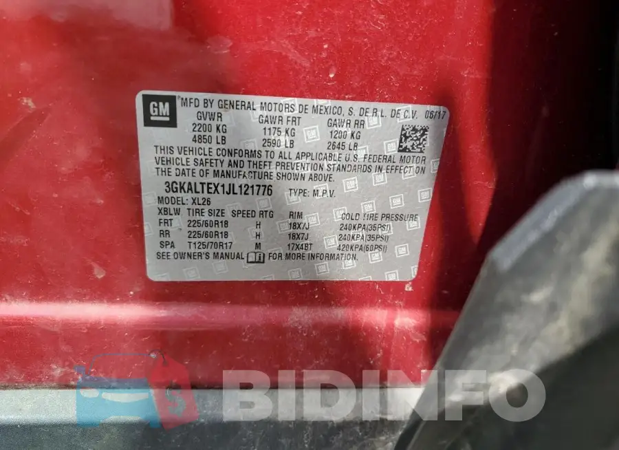 3GKALTEX1JL121776 Photo# 13