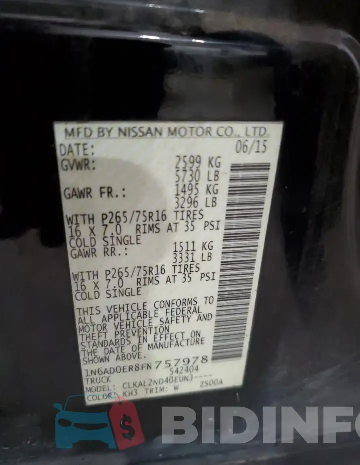1N6AD0ER8FN757978 Photo# 13