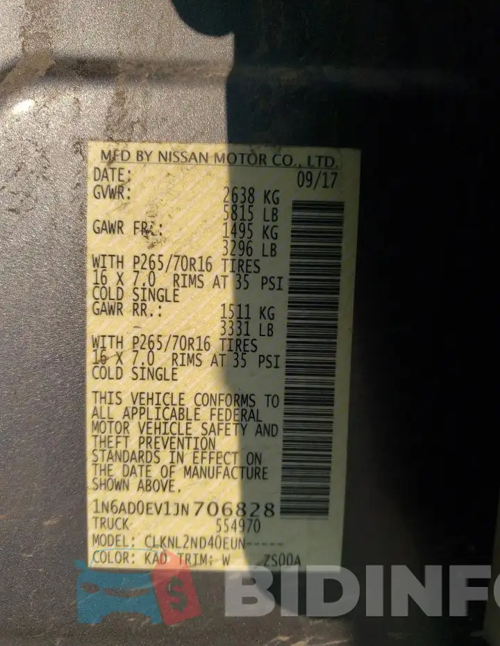 1N6AD0EV1JN706828 Photo# 12