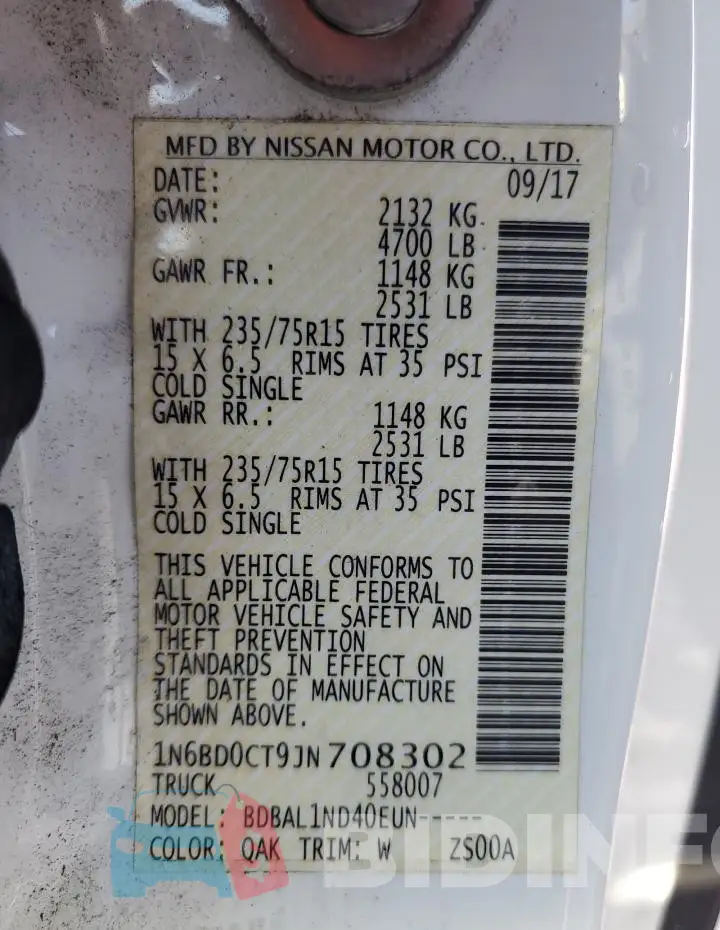 1N6BD0CT9JN708302 Photo# 12