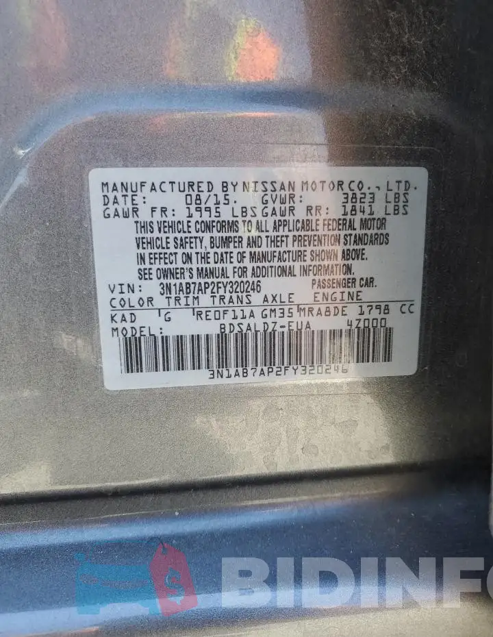 3N1AB7AP2FY320246 Photo# 12