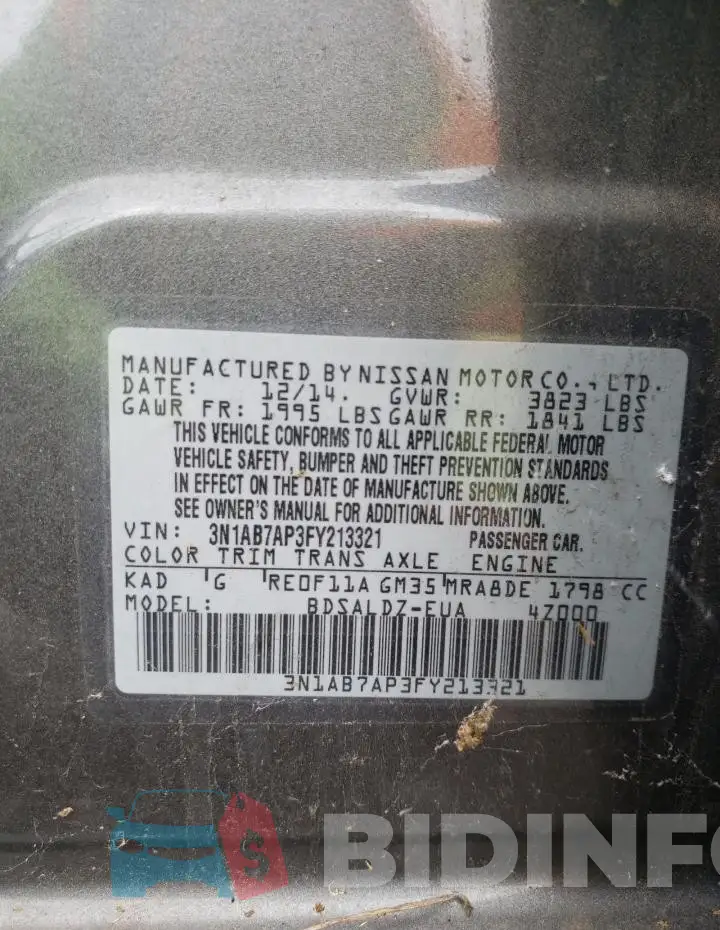 3N1AB7AP3FY213321 Photo# 12