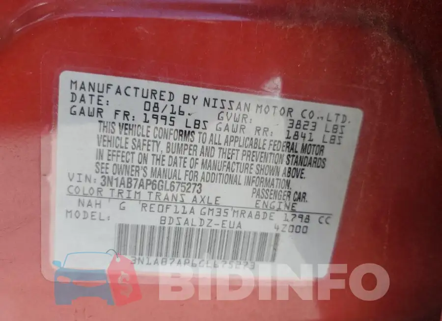 3N1AB7AP6GL675273 Photo# 12