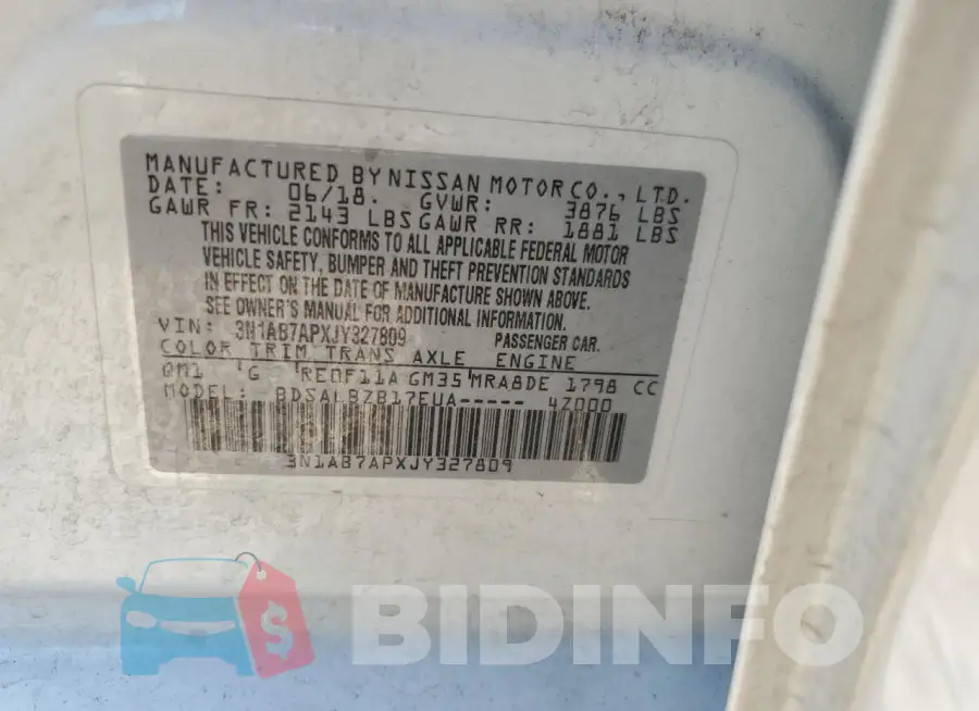 3N1AB7APXJY327809 Photo# 12