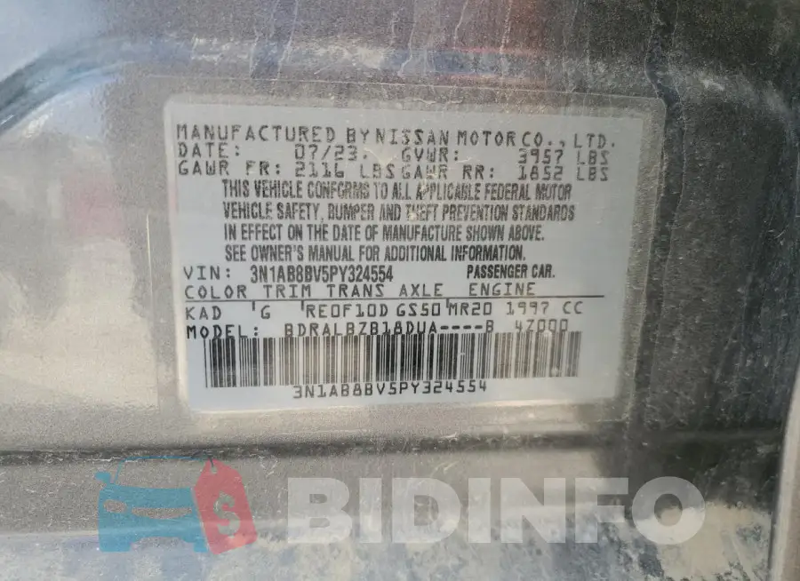3N1AB8BV5PY324554 Photo# 13