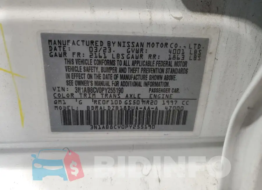 3N1AB8CV0PY255190 Photo# 12