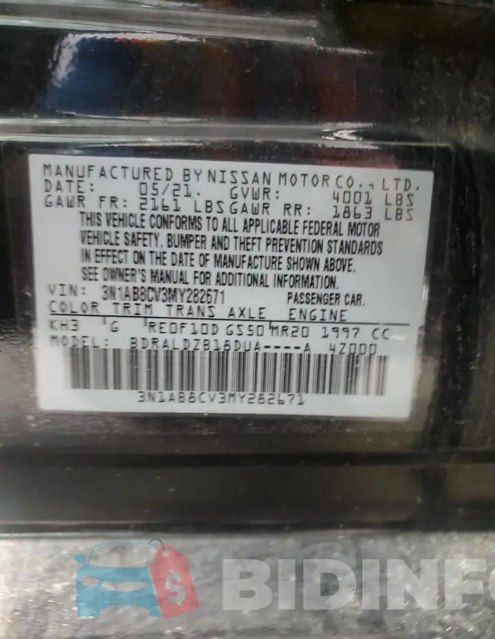 3N1AB8CV3MY282671 Photo# 12