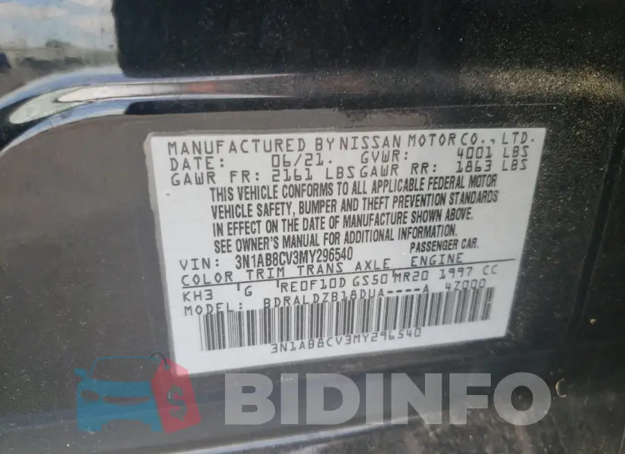 3N1AB8CV3MY296540 Photo# 12