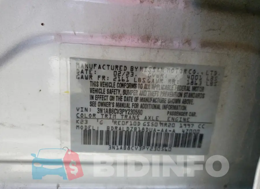 3N1AB8CV3PY230560 Photo# 12