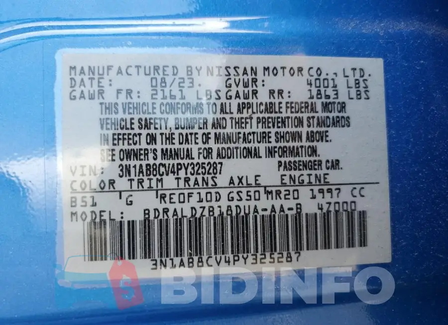 3N1AB8CV4PY325287 Photo# 12
