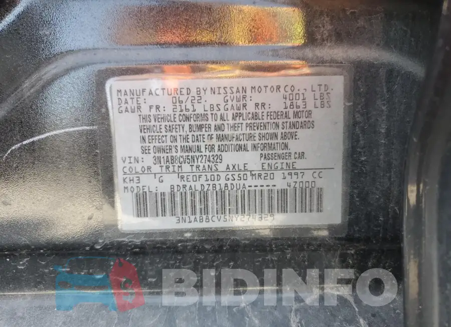 3N1AB8CV5NY274329 Photo# 12