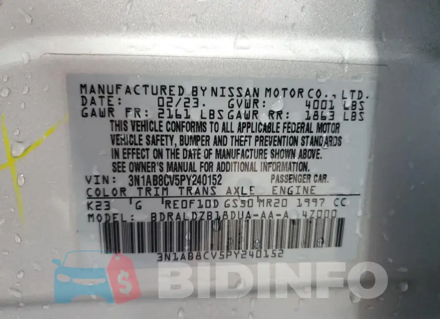 3N1AB8CV5PY240152 Photo# 13