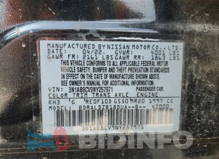 3N1AB8CV9NY257971 Photo# 12