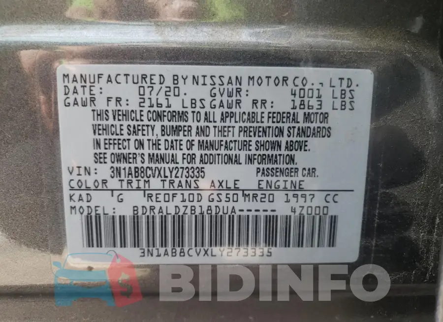 3N1AB8CVXLY273335 Photo# 12