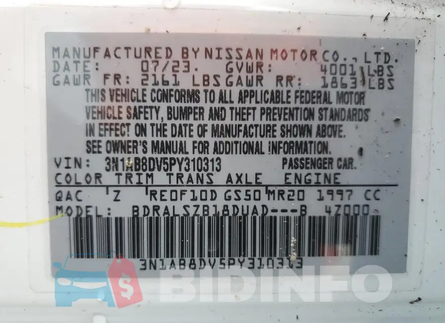 3N1AB8DV5PY310313 Photo# 13