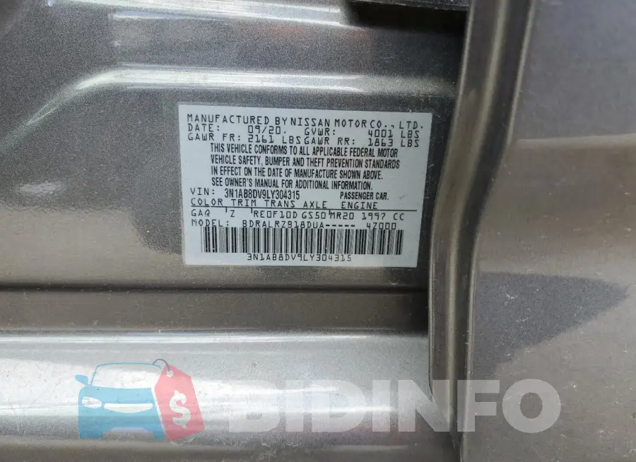 3N1AB8DV9LY304315 Photo# 12