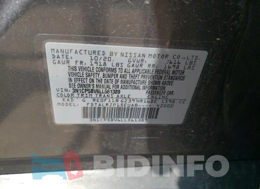 3N1CP5BV6LL561389 Photo# 13