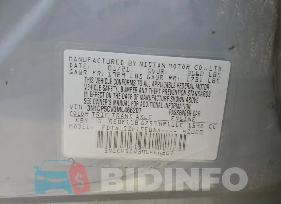 3N1CP5CV3ML466207 Photo# 14