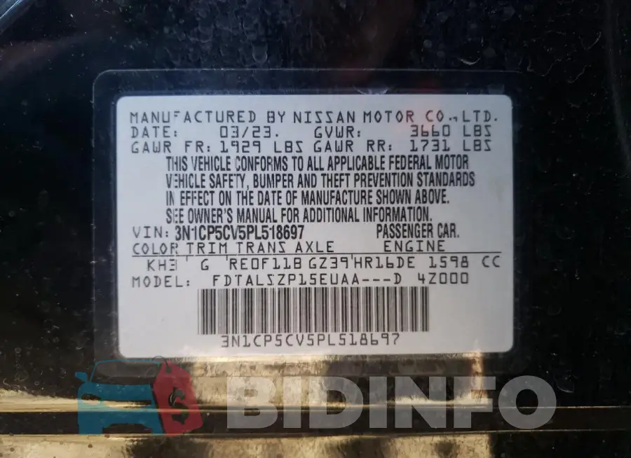 3N1CP5CV5PL518697 Photo# 13