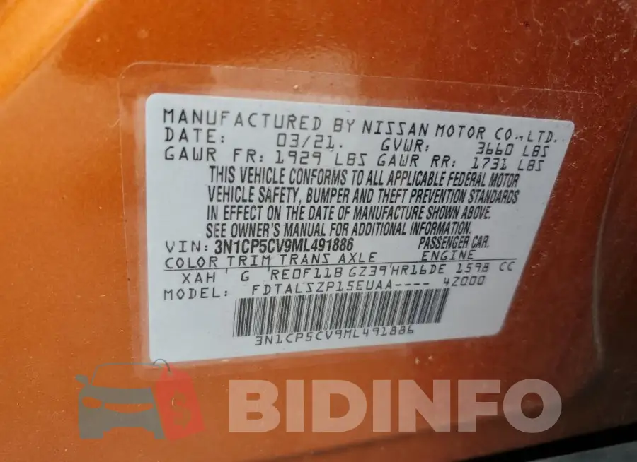 3N1CP5CV9ML491886 Photo# 12
