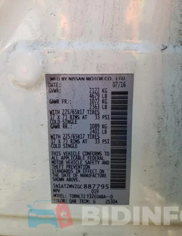 5N1AT2MV2GC887795 Photo# 13
