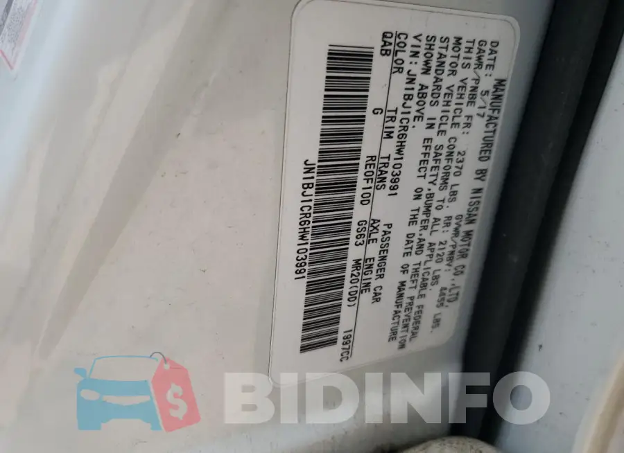 JN1BJ1CR6HW103991 Photo# 12