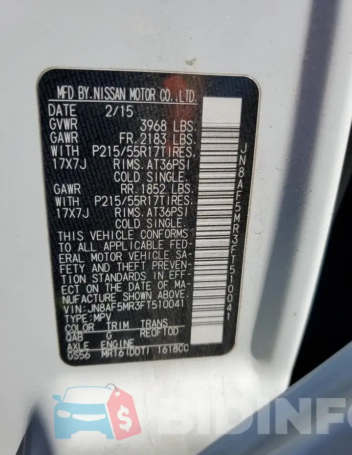 JN8AF5MR3FT510041 Photo# 12