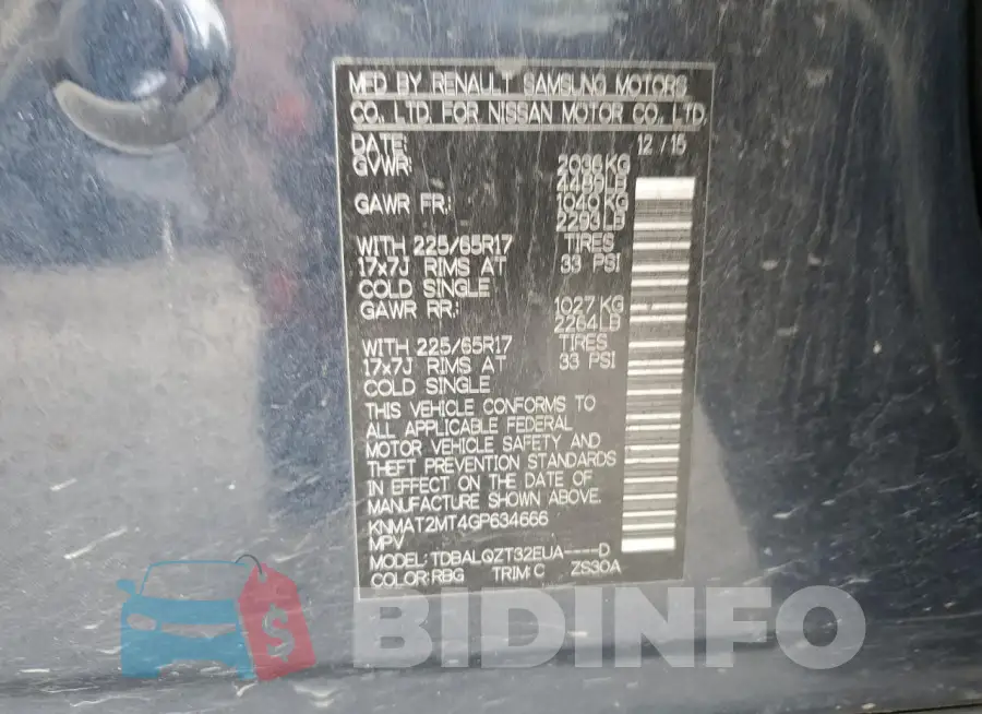 KNMAT2MT4GP634666 Photo# 14