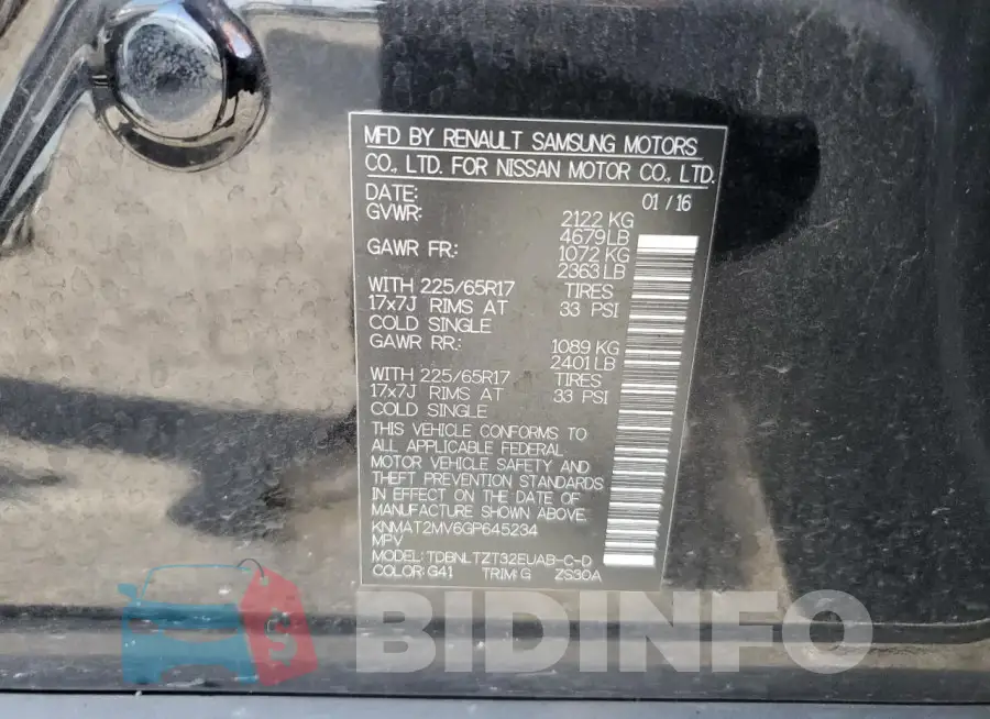 KNMAT2MV6GP645234 Photo# 13