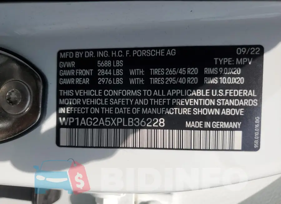 WP1AG2A5XPLB36228 Photo# 12