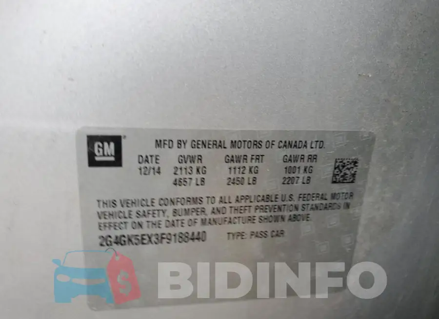 2G4GK5EX3F9188440 Photo# 12
