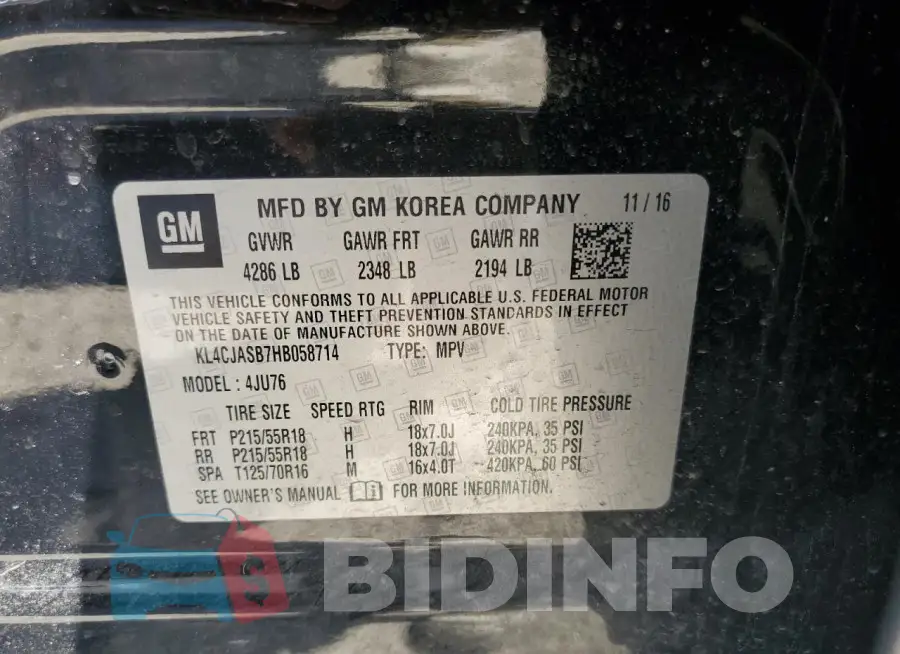 KL4CJASB7HB058714 Photo# 13