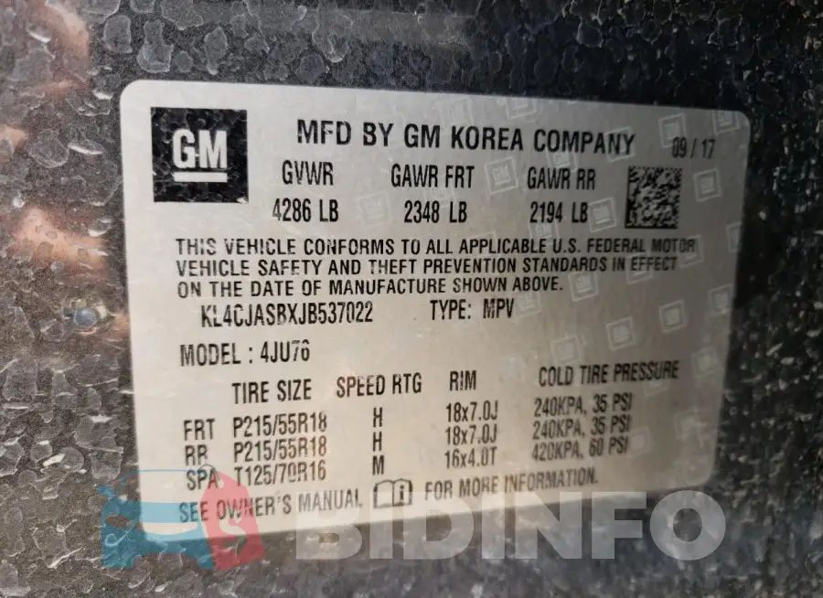 KL4CJASBXJB537022 Photo# 13