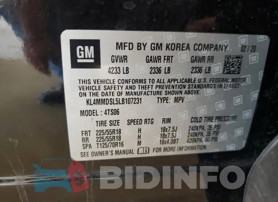 KL4MMDSL5LB107231 Photo# 13