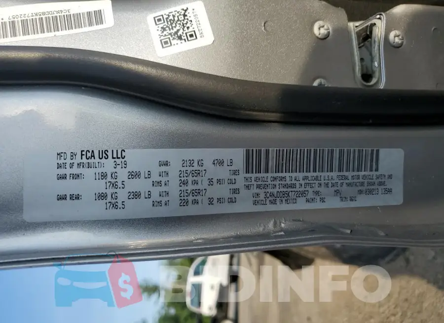 3C4NJDDB5KT722057 Photo# 14
