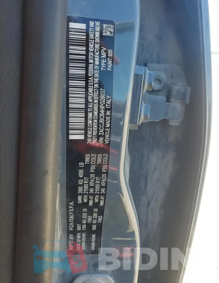 ZACCJBCB4HPG28037 Photo# 13