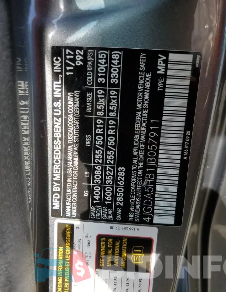 4JGDA5HB1JB057911 Photo# 14