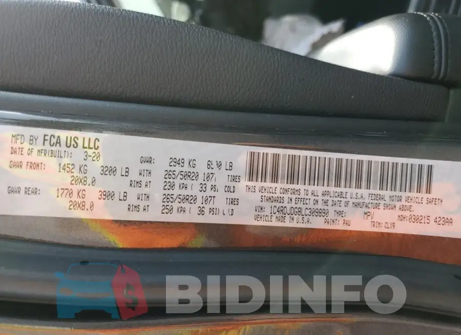 1C4RDJDG8LC309890 Photo# 13