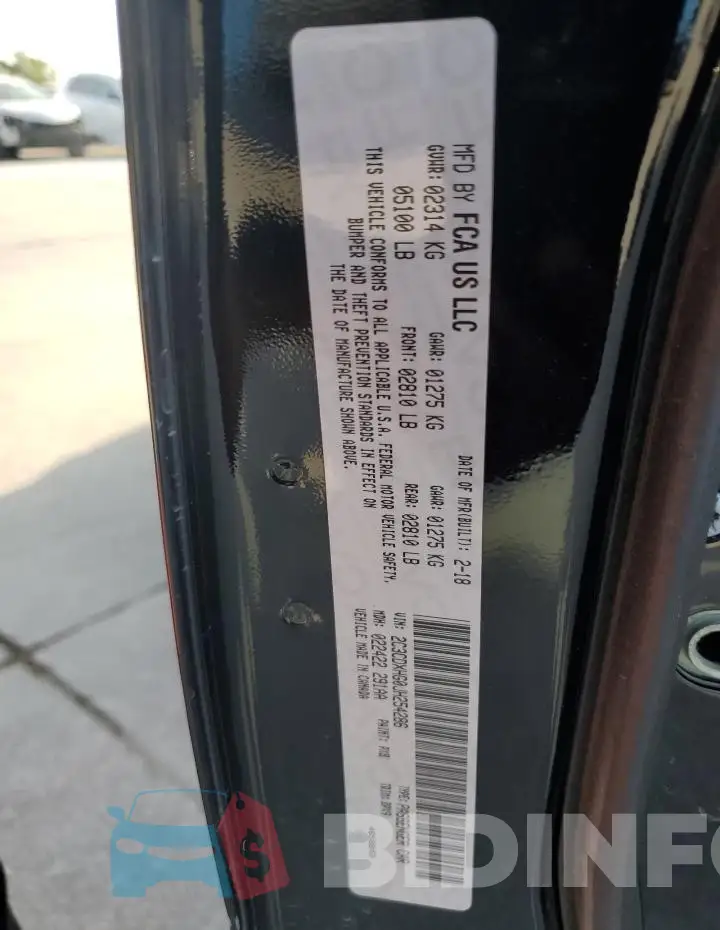 2C3CDXHG0JH254286 Photo# 13