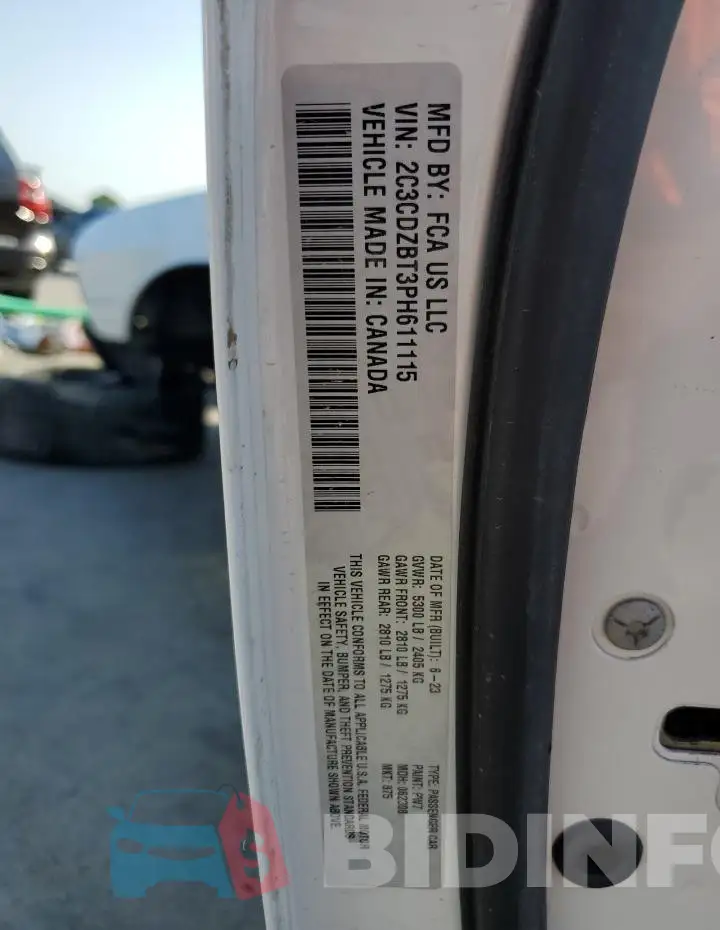 2C3CDZBT3PH611115 Photo# 13