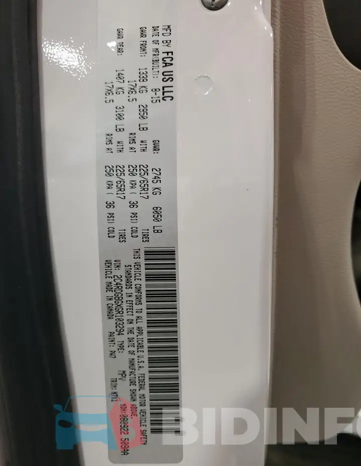 2C4RDGBGXGR103294 Photo# 13