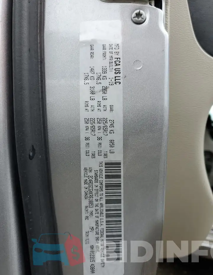 2C4RDGCGXKR618853 Photo# 13