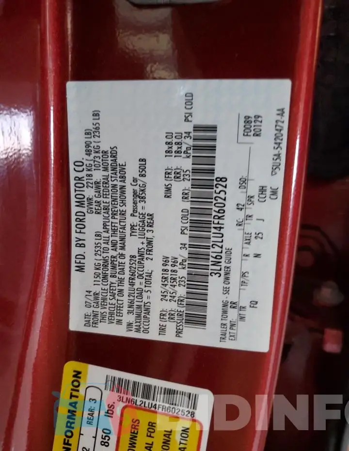 3LN6L2LU4FR602528 Photo# 12