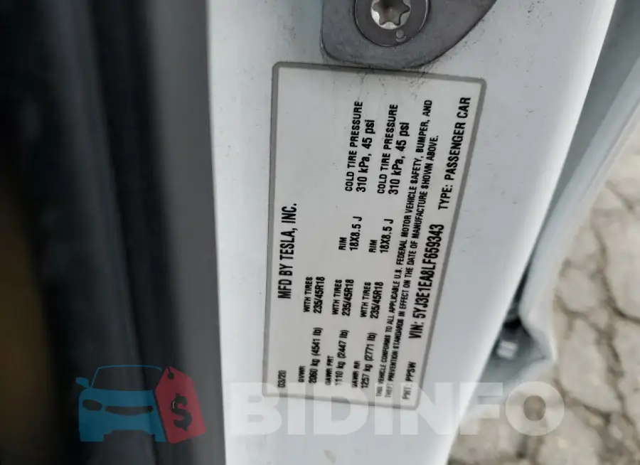 5YJ3E1EA8LF659343 Photo# 12